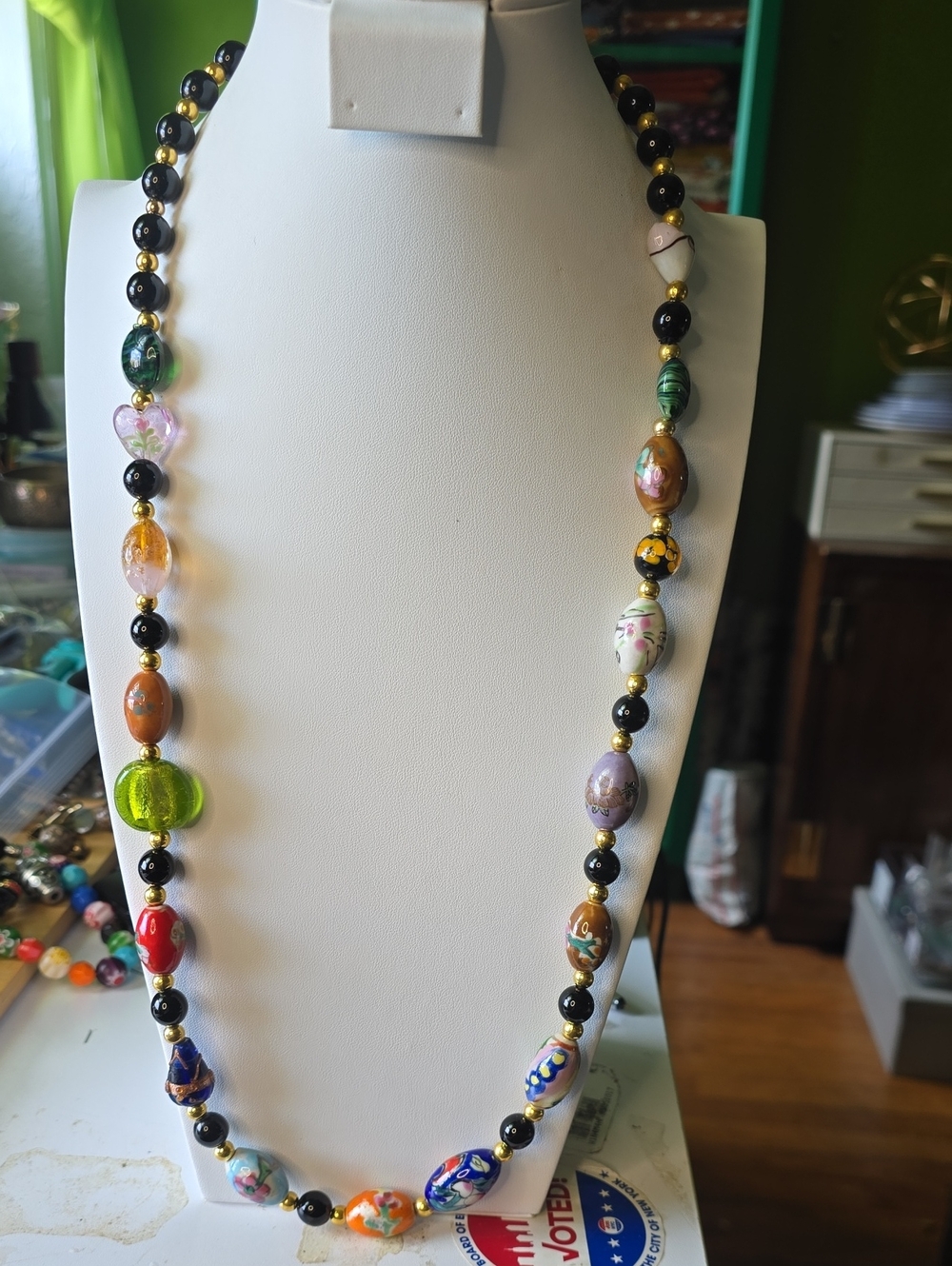 Handmade Multicolor Bead Strand Necklace - Elegant Women’s Jewelry